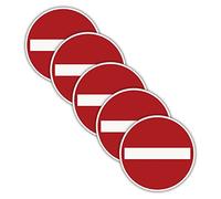 5 pièces XXL Sens unique/passage interdit aucune entrée autocollant Ø 21 cm Sticker signalisation avec protection UV pour extérieur et intérieur de STROBO