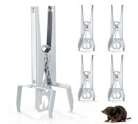 5 Pièges Piège à Campagnols Réutilisable avec Plaques d'appât, 18.5cm | Piège à Campagnols en Métal Galvanisé pour Jardin, Pelouse, Légumes, Piège à Souris Pratique pour L'Intérieur et L'extérieur