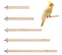 5 Piezas Perchoir Perroquet Antidérapant Perchoir Oiseaux Anti Coups Bec | Perroquet Cage Perche en Bois Lavable Incassable et Indéformable pour Calopsittes Perruches Ondulées et Canaris