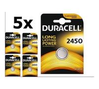 5 piles bouton au lithium Duracell CR2450 3v