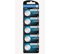 5 piles boutons everActive Lithium CR 2025 - 3 V CR 2025 - Diamètre de 20 mm - Hauteur de 2,5 mm