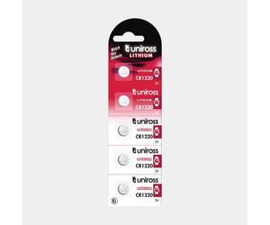 5 Piles CR1220 Uniross Lithium 3V