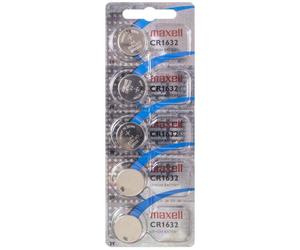 5 Piles CR1632 Maxell Bouton Lithium 3V