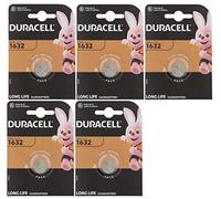 5 piles Duracell 1632 Lithium (5 ampoules de 1 batterie)