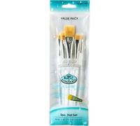 5 Pinceaux - Plat - Biseauté - Langue De Chat - Eventail - Filbert - Aquarelle - Synthétiques