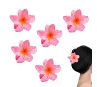 5 pinces à cheveux à fleurs - Accessoires pour cheveux, colorés, assiettes assorties | Pinces à cheveux assorties pour queue de cheval, couvre-chef pour femmes, fleurs d'été de plage hawaïenn