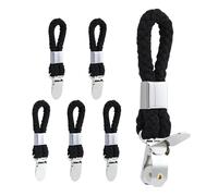 5 Pinces à Serviettes,Accroche Torchon,Crochet Torchon Porte Serviette Salle de Bain avec Passants,Clips Porte-Torchon Placards Serviettes Suspendues,Noir