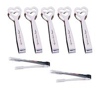 5 pincettes d'amour, 2 pinces à glaçons, mini pinces à sucre, pinces en acier inoxydable pour contenir des bonbons, du pain, du thé et autres aliments