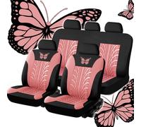 5 Places Universel Voiture Ensembles De Housses Siège pour Renault Scenic/Grand Scénic/Xmod IV III II I J9 R9 JZ JM JA 2000-2024 Housses de Siege Voiture,Pink