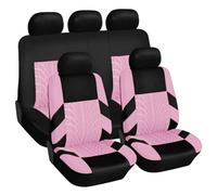 5 Places Universel Voiture Ensembles Housses Siège pour Renault Clio/Clio R.S. V IV III II I B7/BF/BH/KH/BR/CR/SB/SR 1990-2025 Housses Siege Avant Arrière Auto Accessori,Pink