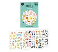 5 planches de tatouages temporaires à coller pour enfants, Motif : Toi & Moi, Tatouages d’amitié, Tatouages éphémères 100% vegan et hypoallergéniques, idée cadeau, cadeau d’anniversaire