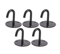 5 plaques d’œil à fixation robuste, support de plafond en forme de J, plaque d’œil noire en acier inoxydable 304 avec un acier épaissi de 3 mm pour hamacs, plantes, ventilateurs de (Petite taille)