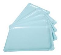 5 plats carton service traiteur 24x33cm bleu ciel - dart 145809 Bleu G