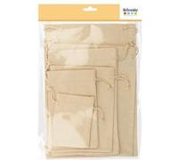 5 pochettes en toile à personnaliser - Artemio Beige