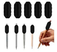 5 Poids Aide à l'Écriture pour Crayon, Silicone Aide à l'Écriture pour Enfants Personnes Âgées & Besoins Spéciaux Griffes de Stylo Réglables Compatible avec 7-14mm Stylos (Noir)