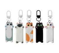 5 Porte-Clés Chats, Comprenant Un Adorable Motif de Chat, de Petits Porte-Clés Mignons pour Sac à Dos et de Charmantes Décorations, Idéal Comme Cadeau pour Les Fêtes Ou pour Faire Une Surprise