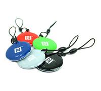 5 Porte-clés NFC Style, idéal pour Les appareils/Profil Commande (Wi-FI, Bluetooth, NFC Apps), 180 octets, NTAG 213, 30 mm, 5 Couleurs, Compatible avec Tous Les Smartphones/tablettes