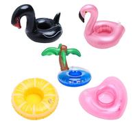 5 Porte-Gobelets Flottants pour Piscine | Cygne Noir/Flamant Rose/Cocotier/Cœur/Citron | Accessoire Fête d'Été (5)