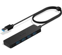 5 Ports Usb 3.0 Ultra Slim Data Hub With 2ft Extended Cable, Power Port For Macbook, Mac Pro/Mini, Imac, Surface Pro, Xps, Laptop, Usb Sticks, Mobile Hard Drive, And More