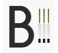 5 pouces 125mm Plaque d'Adresse Porte Moderne Flottante Numéros Maison pour Extérieur, Chiffres Acryliques 0-9 Lettres A-C Signe Numéro Boîte Lettres Noir, Maison Cour Maison Rue(B)