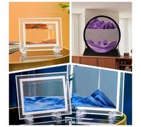 5 pouces/7 pouces Peinture de paysage minimaliste 3D au sable, artisanat en verre, décoration cadeau créative Verre