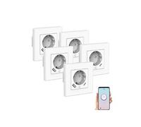 5 prises encastrables connectées avec 2 ports de chargement USB SF-665.UP Luminea