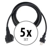 5 Prolongateur Rallonge Electrique Cable Extérieur 2m fils Extension IP44 Jardin