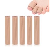 5 Protection Orteil, Bandage Tube Protection des Doigts, Protection Orteils en Silicone Découpable, pour Cors, Ampoules, Callosités, Frottements, Couleur Chair, 10x2cm