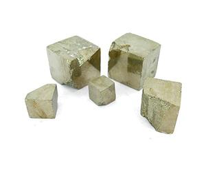 5 Pyrites Cubiques de Navajun La Rioja Pyrite Pierre d'Argent Doré Cube Brut Pierres Affaires Or