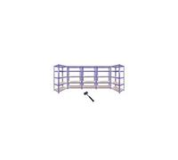 5 rayonnages en acier sans boulons t-rax bleus 120cm x 45cm x 180cm