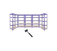 Monster Racking - 5 Rayonnages T-Rax en Acier Sans Boulons Bleus 90cm x 45cm x 180cm