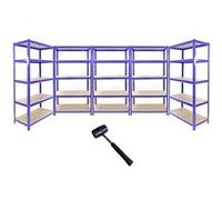 Monster Racking - 5 Rayonnages T-Rax en Acier sans Boulons Bleus 90cm x 45cm x 180cm