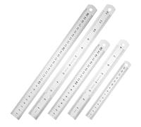 5 Réglet En Métal Professionnelles Set, Règle 15 Cm, Règle 20 Cm, 30 Cm en Acier Inoxydable Avec Double Échelle Et Trou De Suspension, pour Étudiants Et Bureau (Règle en Acier Inoxydable)