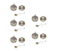 5 rosaces à condamnation à visser - carré 6 mm - diamètre 50 mm - nickel satiné