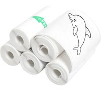 5 rouleaux de papier adhésif thermique,57x25mm,sans encre,noir sur blanc,pour mini imprimante thermique,caisse enregistreuse,reçu POS - Type 5 Rolls White Sticky