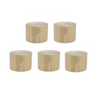 5 rouleaux de papier crépon doré de 25 m chacun, idéal pour la décoration de fêtes et autres loisirs créatifs.