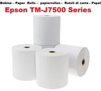5 Rouleaux de papier pour imprimante epson tM-j 7500 rouleau 76x70x12 papier ordinaire offset sans bois pour imprimante à encre Epson (Par 5 bobines)
