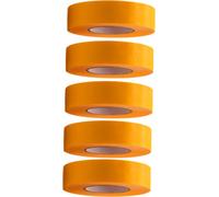5 rouleaux de ruban adhésif professionnel doré 50 m x 24 mm - Ruban de masquage pour peintres - Crêpe pour intérieur et extérieur - Crêpe de peintre - Ruban adhésif polyvalent pour travaux de peinture