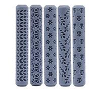 5 Rouleaux De Texture Et De Modélisation D'argile Polymère Rouleaux De Pétrissage D'argile Rouleau À Main Texture Sceau D'argile En Bois Outil En Céramique pour Artisanat DIY