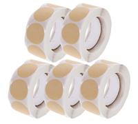5 Rouleaux Étiquettes Rondes Autocollantes Lot, Couleur Kaki | Papier Couché Adhésif, Surface Vierge pour Écrire, Rangement Garde-manger, Usage Bureau et Maison