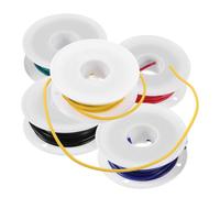 5 Rouleaux Fil Électrique en Cuivre Étamé 300v 18 Awg | Transmission, Gaine en Caoutchouc, Facile à Transporter Ranger, pour Outils Électriques de Bricolage