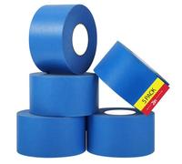 5 Rouleaux Ruban de Masquage Bleu 50 m x 48 mm, Masking Tape Papier Washi, Ruban Adhésif Imperméable pour Peinture, Rénovation, Bricolage et Bords Nets