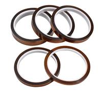5 Rouleaux Ruban Kapton pour Sublimation, Ruban Haute Temperature Ruban Adhésif Isolant pour Presse à Chaud, Circuit, Fils, Soudure à l'étain