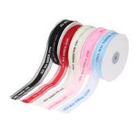 5 Rouleaux Ruban Satiné Imprimé Best Wishes For You, Élégant | Satin Lisse, Couleurs Vives et Texture Fine, pour Emballage Floral, Corsages, Serrage-têtes