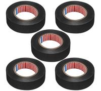 5 Rouleaux Scotch Noir, Anti-Dérapant Scotch Electricien,Multifonctionnel Chatertone,Autocollant Chatterton Noir pour Voiture Câble Harnais de Câblage Tissu Loom Électrique Ruban