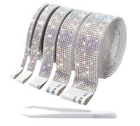 5 Rouleaux Strass Autocollant Strass a Coller Ruban De Diamant pour Miroir, Armoire, Décoration de Cuisine Et Salle De Bain, Loisirs Créatifs, Chaussures, Maquillage, Vêtements