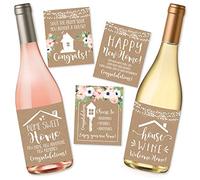 5 rustique House réchauffement cadeaux, Neuf L "Écologie Stickers ou vin Label Ensemble cadeau idées, Congrats Home Sweet Home Party, Unique Real Estate Agent de cadeaux à partir de Clients pour carte de félicitations