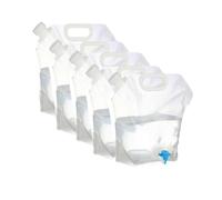 5 Sac d'eau Pliable, 5L/10L Bidon Eau Pliable avec Robinet et Couvercle, Sac à Eau Potable Conteneur d'eau Poche d'eau Réservoir d'eauFlexible pour Camping Car Voyage Randonnée Pique-Nique Barbecue