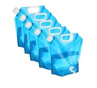 5 Sac d'eau Pliable, 5L/10L Bidon Eau Pliable avec Robinet et Couvercle, Sac à Eau Potable Conteneur d'eau Poche d'eau Réservoir d'eauFlexible pour Camping Car Voyage Randonnée Pique-Nique Barbecue