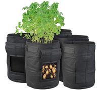 5 sacs de culture 10 L avec trappes et poignées [Royal Gardineer]